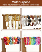 NEEKFOX Wooden Bracelet Holder, 4 Tier Jewelry Bracelet Display Stand, Bracelet Organizer Storage for Bracelets Bangles Scrunchies, Jewelry Organizer Display for Home, Vendors, Craft Shows and Store