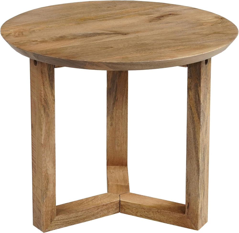 TUP THE URBAN PORT Nina 18.5" Round Handcrafted Side End Table | Natural...