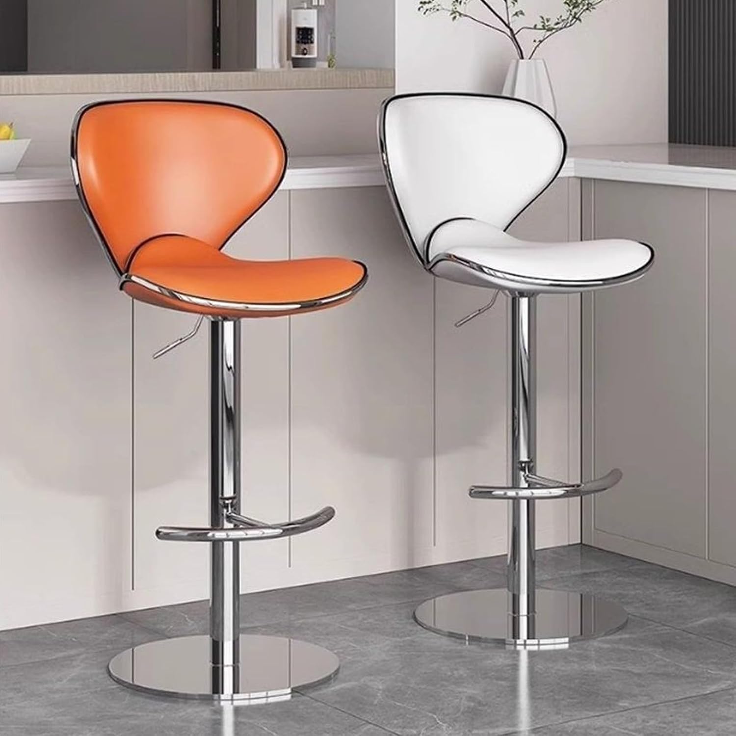 Commercial Stainless Steel Stool, Home Office Desk Chair, Height Stool Chairs, 360° Free Rotation, for Corporate Reception, Bar, Cafe, Changing Room(Black)