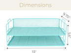BLU MONACO Aqua Mesh Paper Tray Set of 2 | Stackable Letter Trays for Desk Storage | Metal Document Holder and File Organizer for Home, Office and School | 13” x 9.8” x 5.6” Workspace Organizer