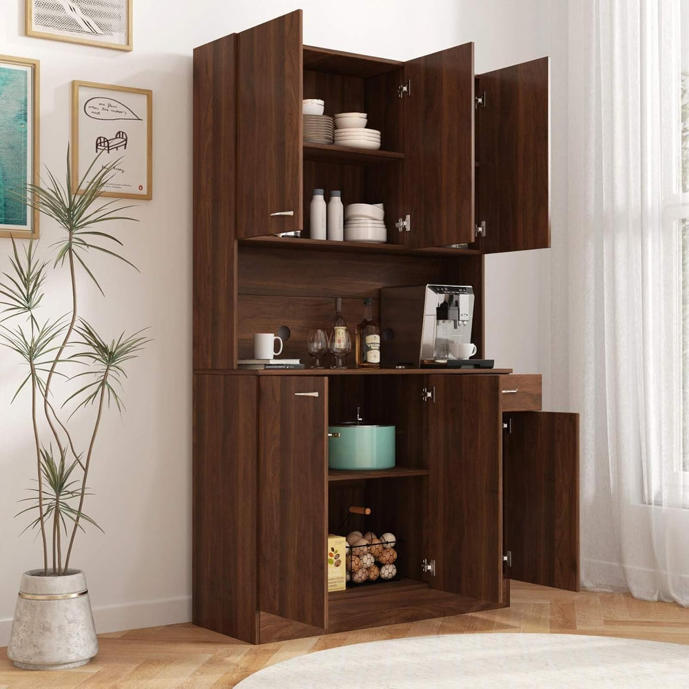Versatile Kitchen Pantry Cabinet - 70.87" Tall Multi-Functional Storage ...