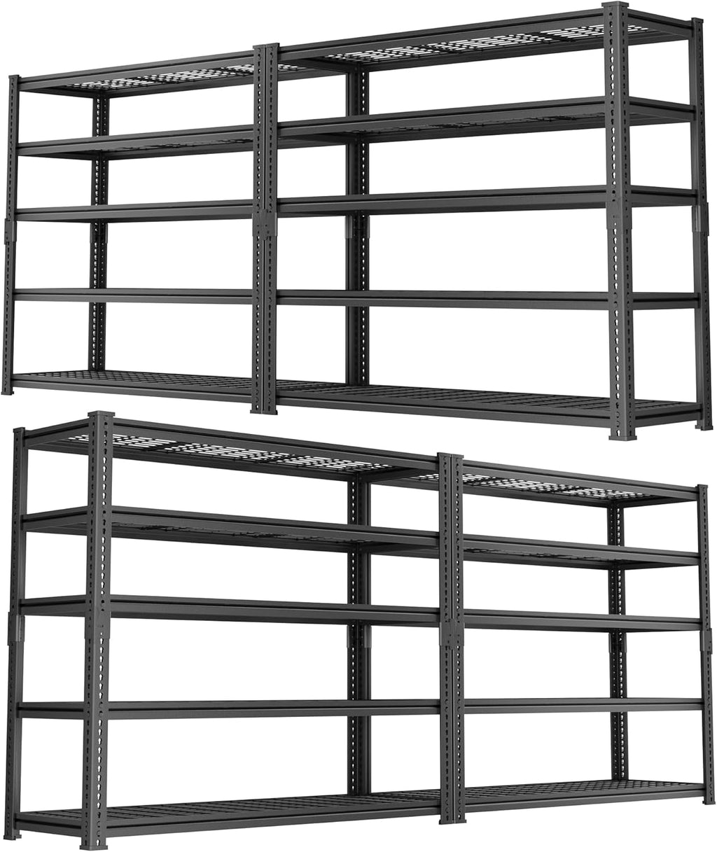 Storage Shelves, Garage Shelving Heavy Duty 2800 LBS Capacity, 48"L x 18"W x 72"H Adjustable Metal Shelving Organizer Wire Rack, 5 Tier Utility Shelf Unit for Pantry Closet Warehouse Organization