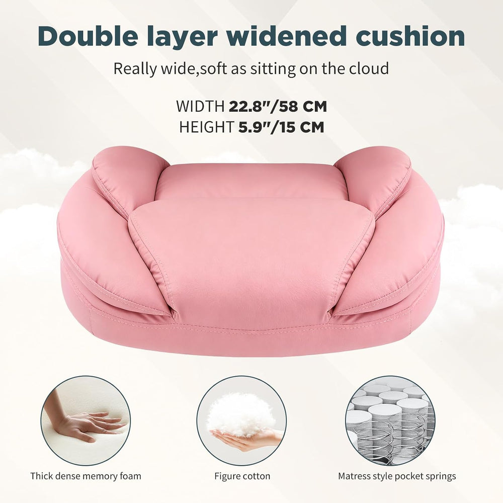 Plus Size Criss Cross Wide Comfy Office Desk Chair with Back Support, Pink | ...