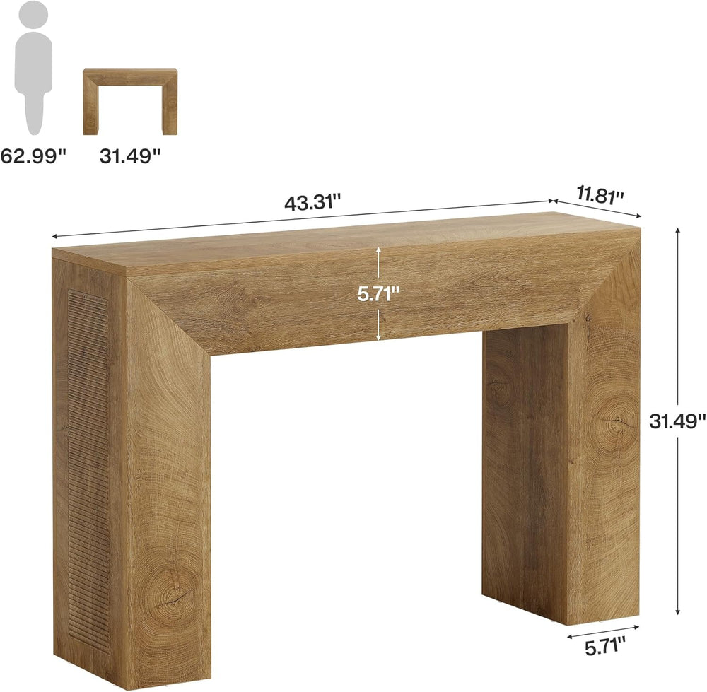Tribesigns 43.3" Entryway Console Table, Farmhouse Wooden Sofa Table Beh...