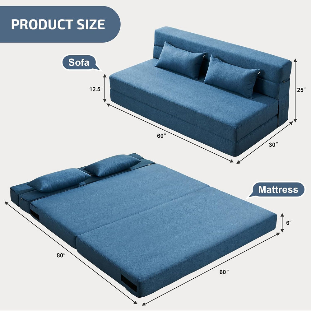SUYOLS Folding Sofa Bed with Pillows- Convertible Chair Floor Couch & Sle...