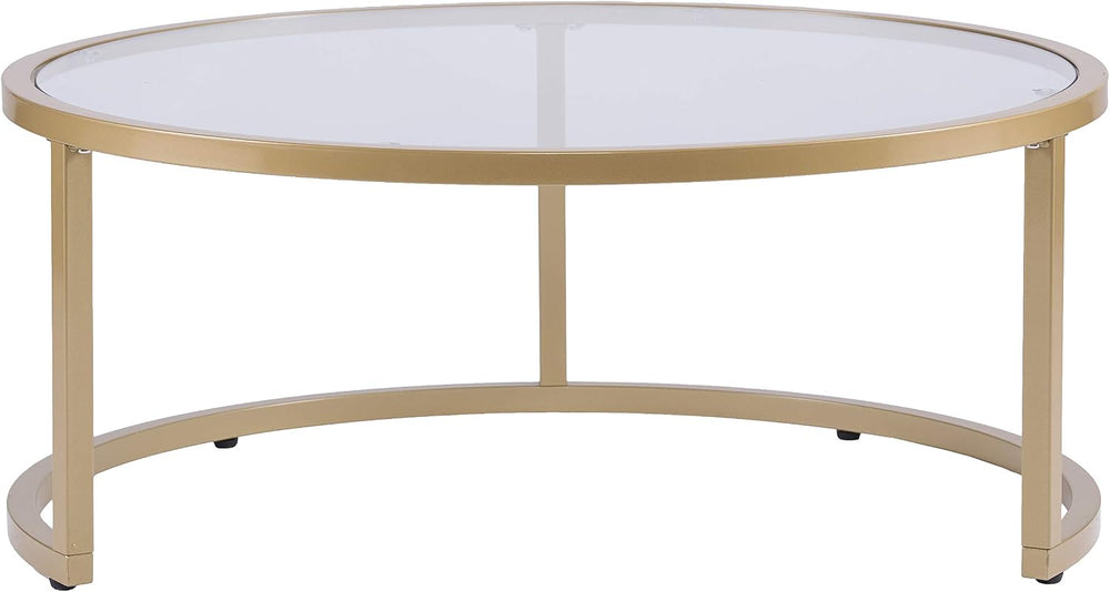 SEI Furniture Evelyn Glam Nesting Coffee Table 2-pc Set, Gold