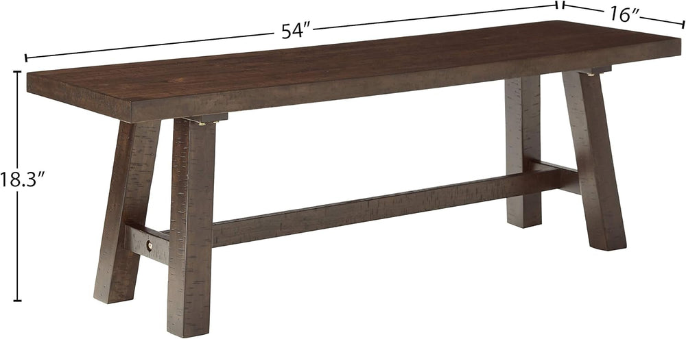 Cortesi Home Figi Dining Bench, Rustic Wood