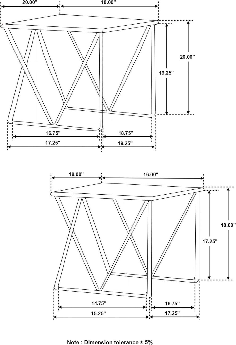 Coaster Home Furnishings - Bette - 2-Piece Nesting Table Set with Marble Tabl...