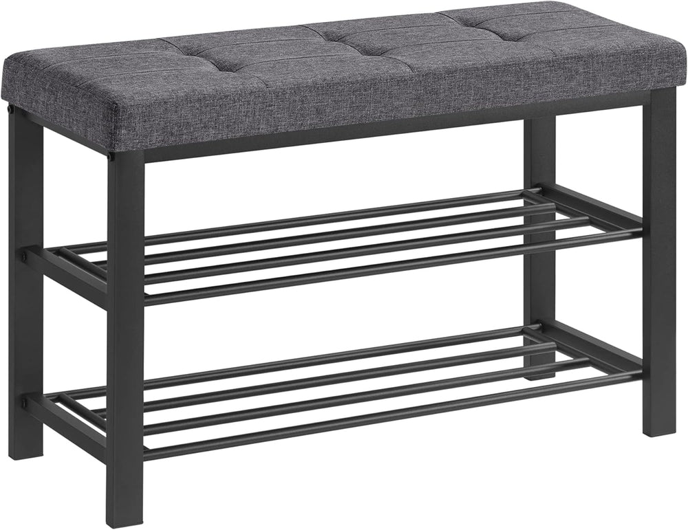 SONGMICS Shoe Bench, Storage Bench, Entryway Bench with Cushion, Shoe Shelf w...