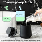 Black Bathroom Accessories Set 3 pcs - Ceramic Foaming Bathroom Soap Dispenser Set Farmhouse Black Bathroom Decor, Foam Soap Dispenser and Toothbrush Holder/Tumbler Cup, Tray