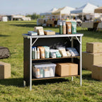 VEVOR Folding Portable Bar Table, 38.6 x 15.2 x 34.3 in, with Carry Bag, Storage Shelf, and Detachable Skirt, Quick and Easy Setup, Foldable Mobile Bartending Station for Events, Party, Tradeshow