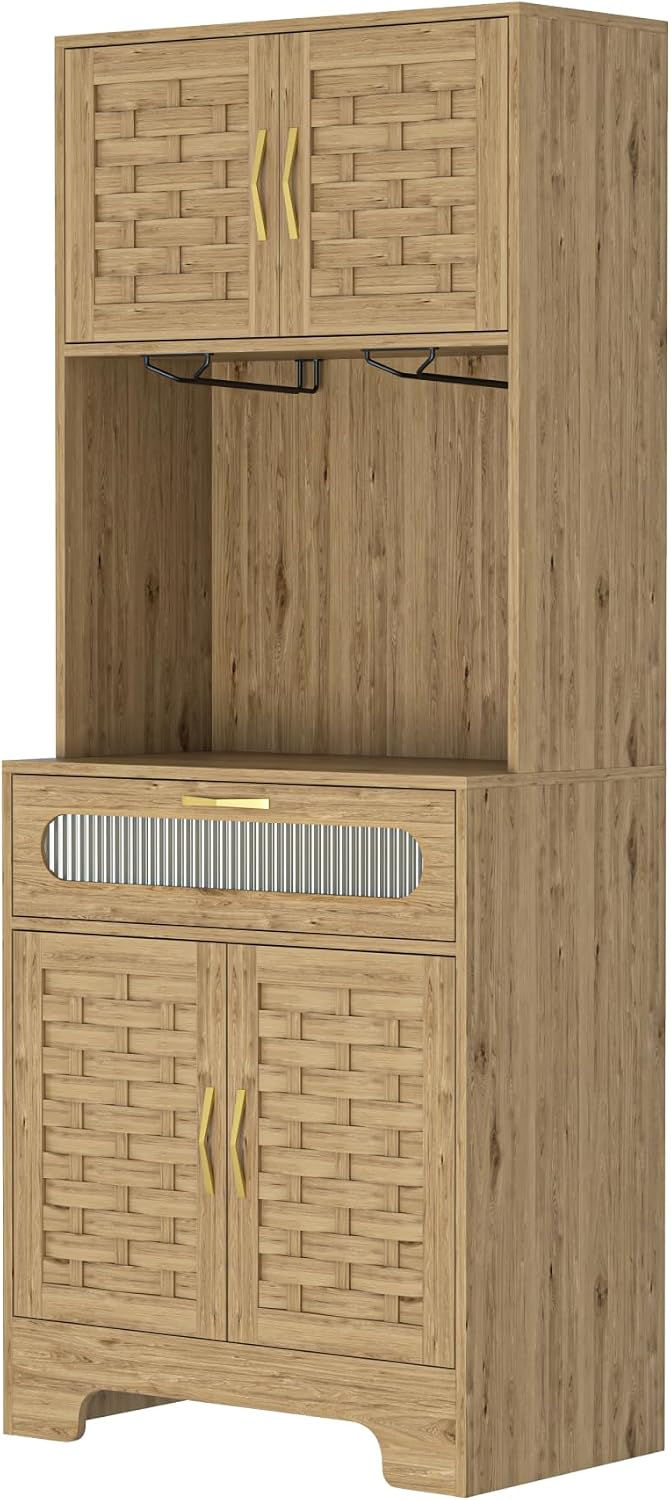67'' Tall Pantry Buffet Cabinet Freestanding Hutch Cupboard for Home,...