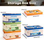 FRUSE 3 Pack Toy Storage Organizer, Large collapsible Toy Box with Lid and Handle,Toy Storage Organizer Boxes Bins for Kids, Boys, Girls, Nursery,Playroom,Bedrooms,Living Rooms, 13.5"x9.6"x21.6"