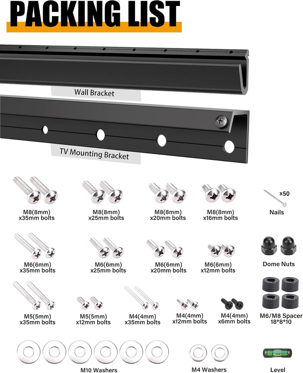 HYPIGO Studless TV Wall Mount for Most 32–75 Inch TVs, Holds up to 150 lbs | ...
