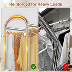 EAGMAK Heavy Duty Clothing Racks for Hanging Clothes 720 Lbs, Rolling Clothes Rack Double Rod Garment Rack with Lockable Wheels, Metal Closet Organizer for Bedroom, Laundry, Retail, Silver