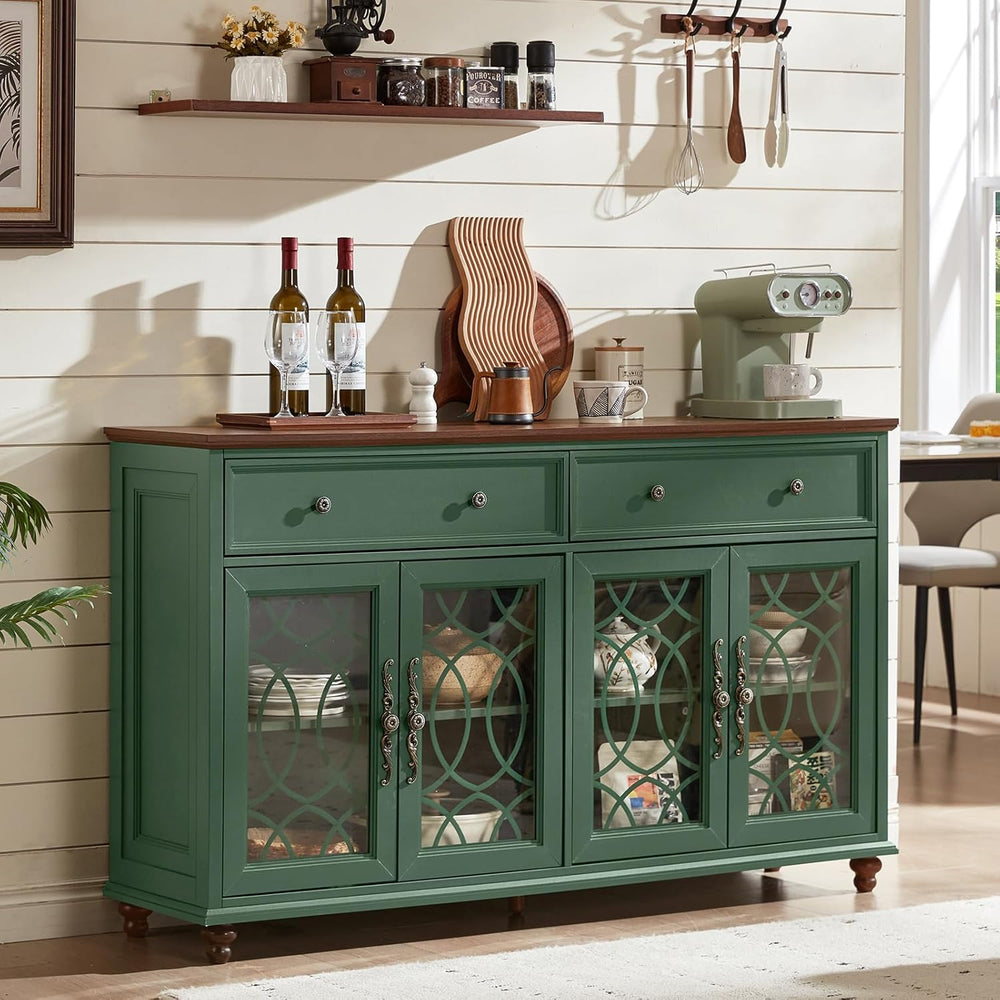 Joaxswe Farmhouse Sideboard Buffet Cabinet with Storage,Adjustable Shelves Co...