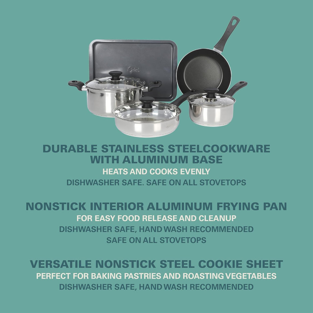 Gibson Home 74 Piece Kitchen in a Box Pots and Pans Cookware, Plates and Bowl...