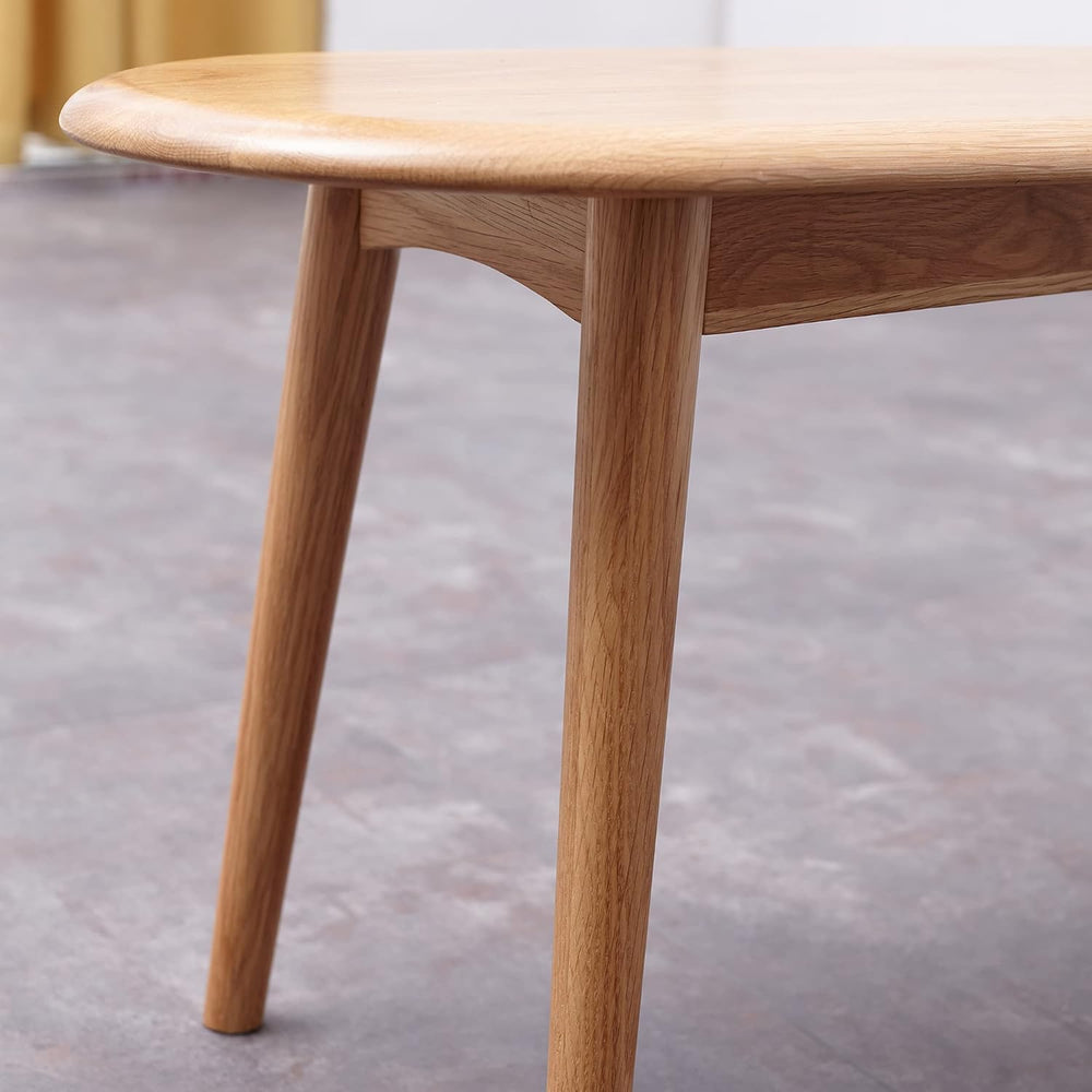 Natural Oak Wood Dining Bench, 39.37 x 11.81 x 16.14 Inches,Oak, Half-Round D...