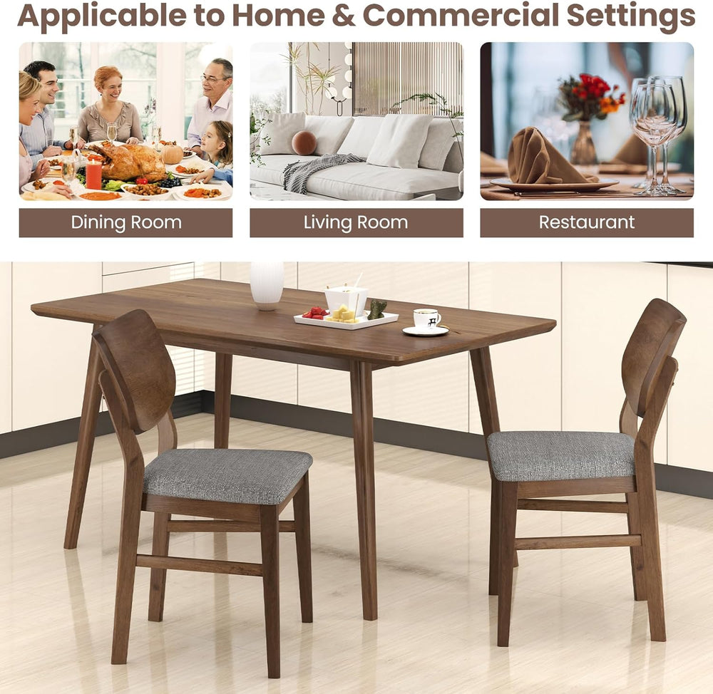 Giantex Wooden Dining Chairs Set of 4, Farmhouse Upholstered Kitchen Chairs w...