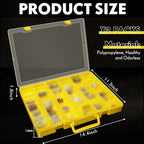 Juexica 2 Pcs Large 48 Grids Plastic Storage Bead Organizer Box, Tackle Box, Compartment Organizer Container with Adjustable Dividers for Jewelry Art Crafts Toys Screw Small Parts(Yellow)
