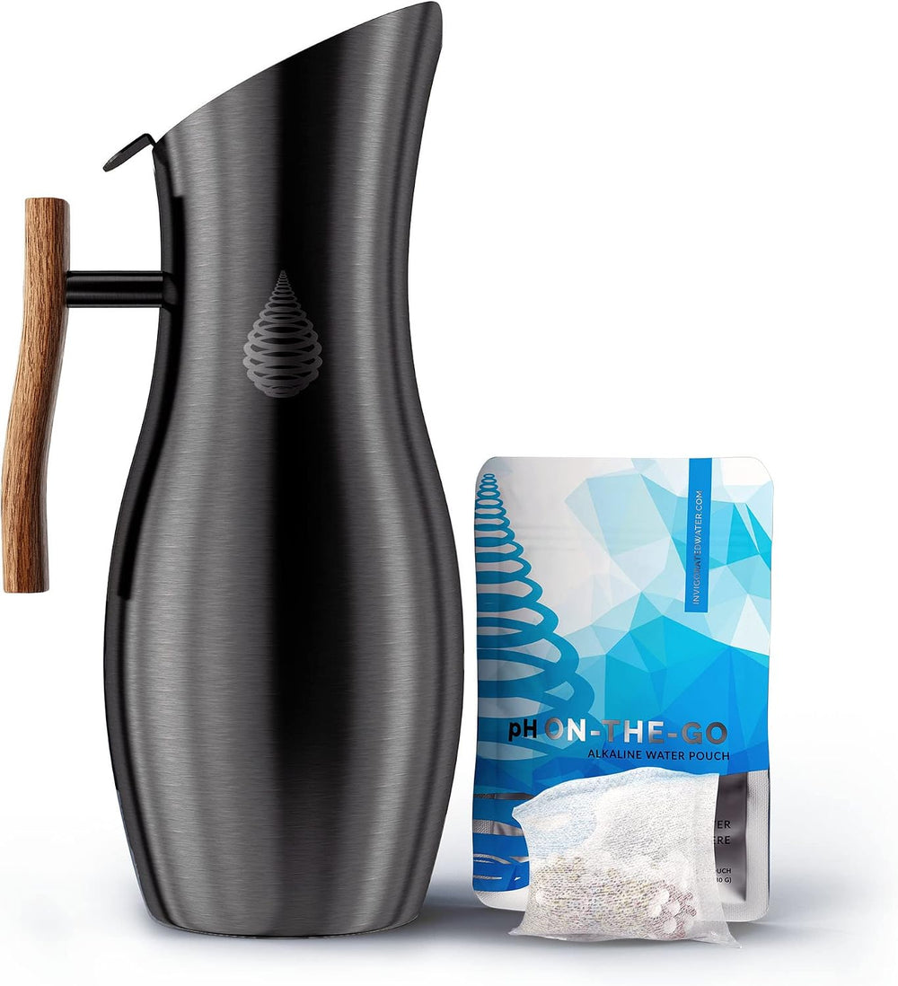 Invigorated Water Alkaline Water Filter Pitcher, Stainless Steel, 8-Cups