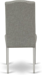 East West Furniture X097EN206-6 6 Piece Dining Set Contains a Rectangle Dining Room Table with X-Legs and 4 Dark Shitake Linen Fabric Parson Chairs with a Bench, 40x72 Inch, Multi-Color