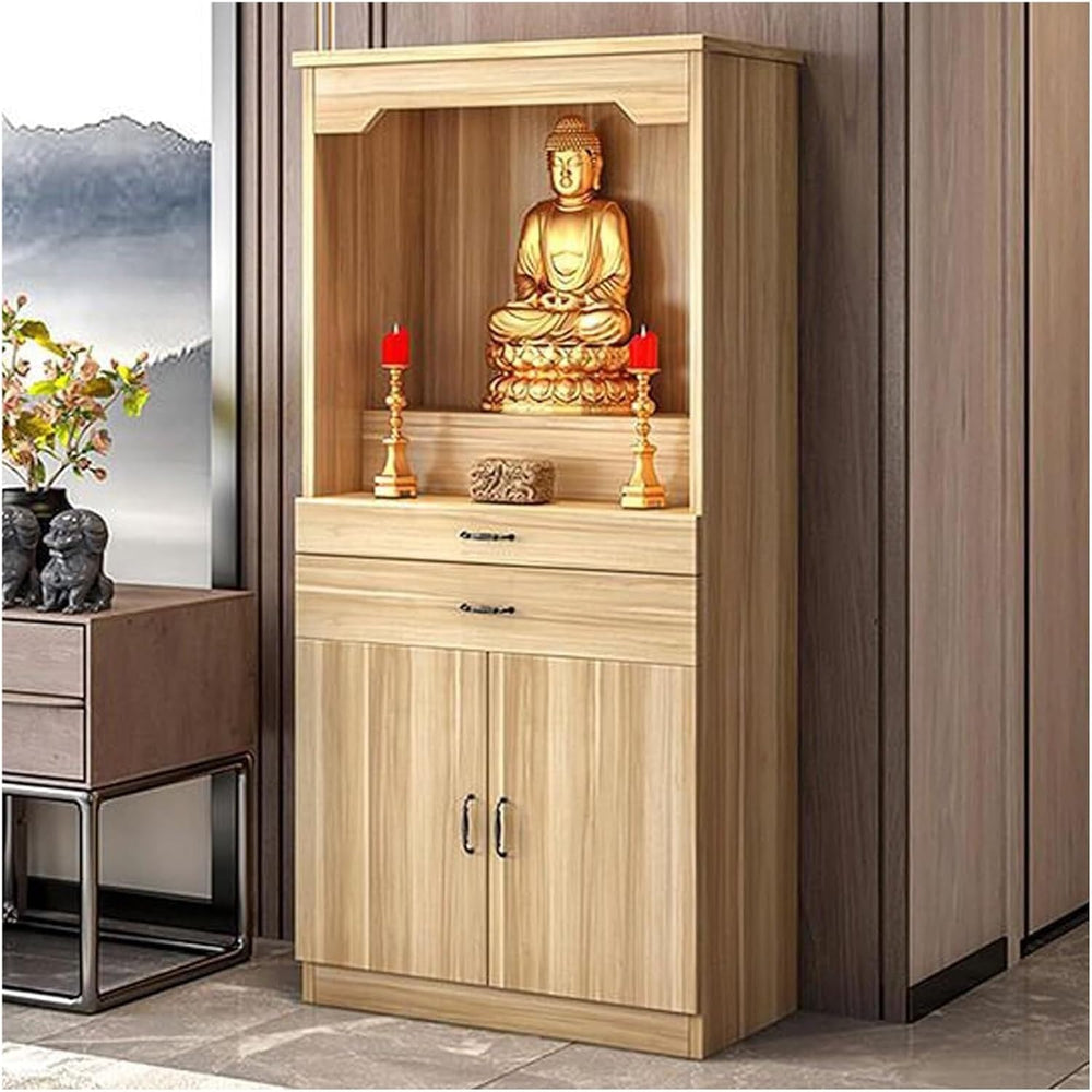 Meditation Altar Table with Storage – 31.5in Red Buddhist Shrine for Prayer &...