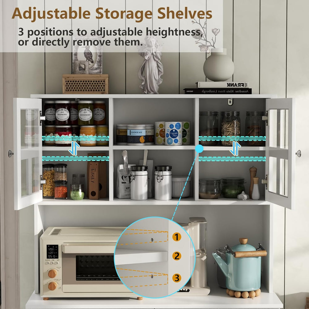 Gyfimoie Kitchen Pantry Cabinet with Double Tilt Out Trash Cabinet, 68" ...