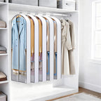 SLEEPING LAMB 60" Long Hanging Garment Bags for Closet Storage Gusseted Clear Dress Bag for Clothes, Gowns, Coats, Suits, 5 Packs