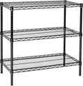 Omega 14" Deep x 72" Wide x 36" High 3 Tier Black Starter Shelving Unit