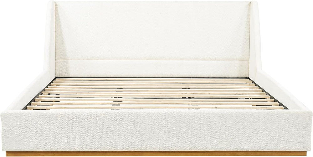 Christopher Knight Home Tanya Boucle Upholstered King Size Bed Frame with Win...