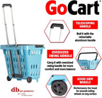 dbest products GoCart,Teal Grocery Cart Shopping Laundry Basket on Wheels