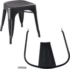 Amazon Basics Metal Dining Chairs, Easy to Assemble, Indoor/Outdoor, Stackable, Matte Black, 4-Pack