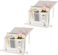 Bedside Caddy Bedside Storage Organizer Bedside Organizer with Power Strip Holder and 2 Adjustable Straps for Home Bunk Bed College Dorm Sofa (2 Pack White)