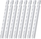Tandefio 8 Pcs 12 inch Dual Track Upright Wall Shelving System with Notched Design Standard Adjustable Shelf Bracket Rail Heavy Duty Track Wall Support System Shelf Pilaster Strip for Hang