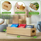 Tea Bag Organizer, Bamboo Tea Bag Holder, Tea Storage Containers 3 Slots | Tea bag holder