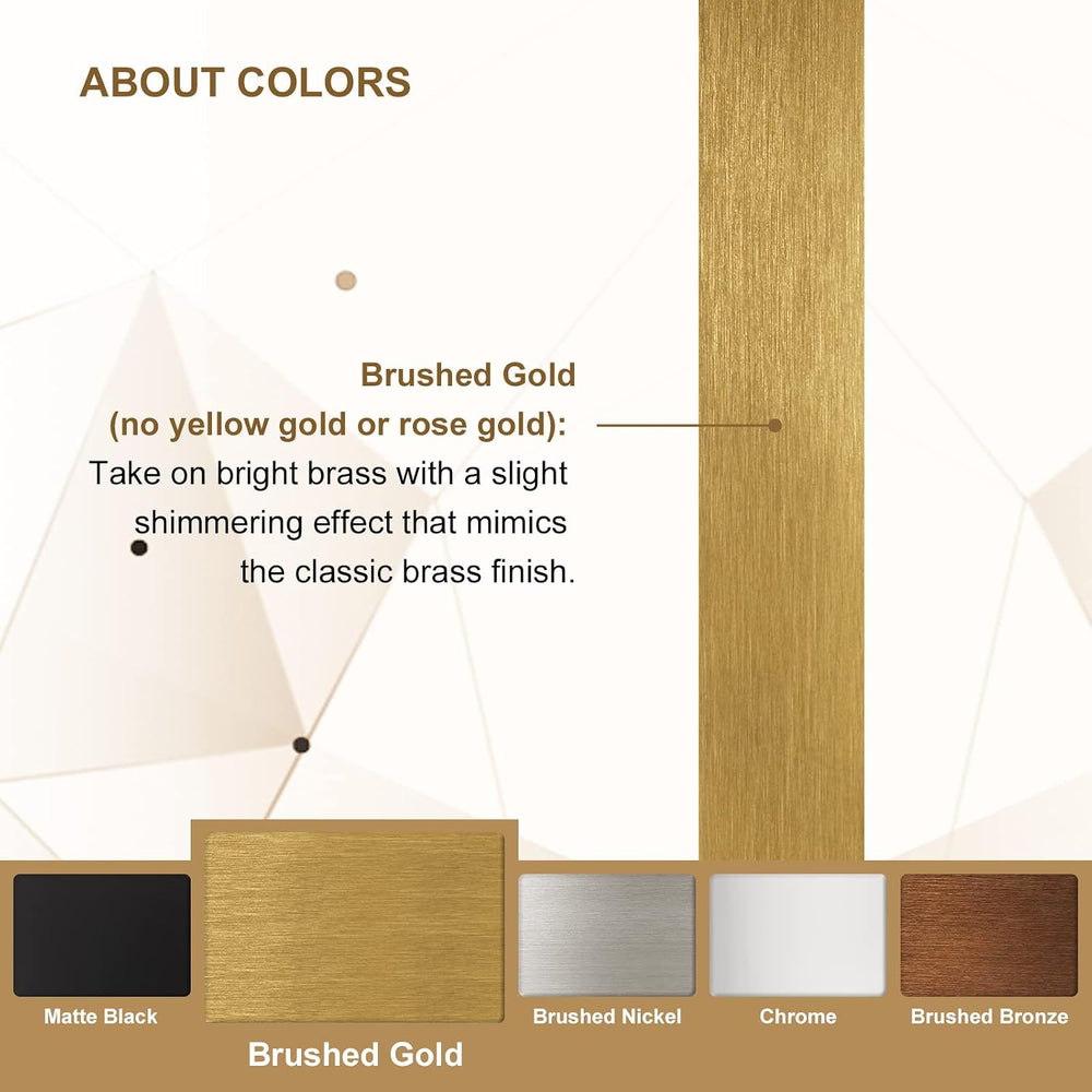 ANDY STAR 30x30 Gold Bathroom Mirror, Oblong Brass Mirror with Stainless Stee...