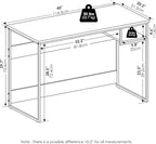Furinno Moretti Modern Lifestyle Study Desk, 45, Solid White/White