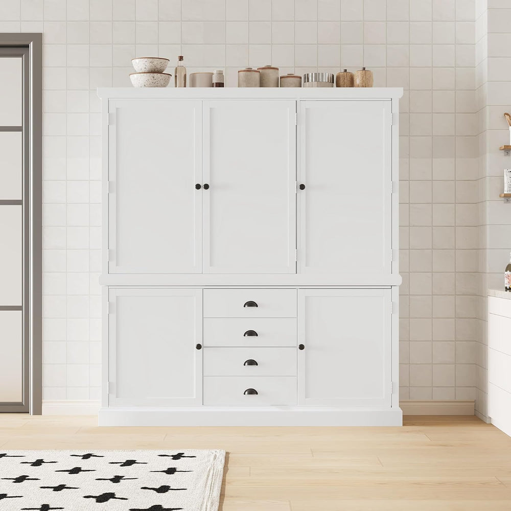 VilroCaz Freestanding Large Kitchen Pantry, Wooden Kitchen Organizers and Sto...