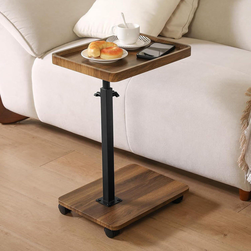 Adjustable Height Couch Tables that Slide Under Sofa, 360° Swivel Modern Tv T...