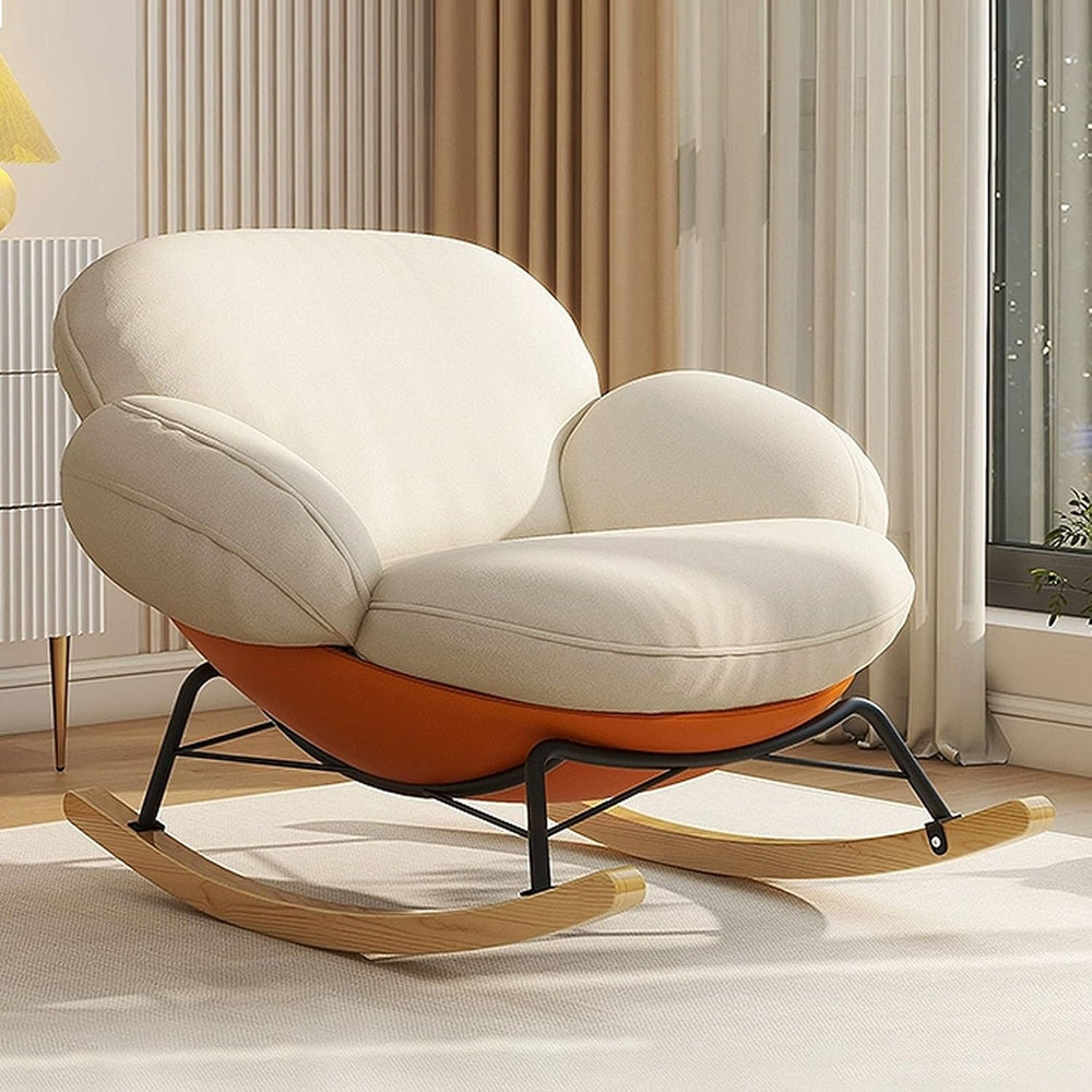 Recliner Rocking Chair, Upholstered Armchairs, Modern Wide Accent Chair, for ...