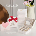 Birthday Gifts for Women: Initial Jewelry Box & Small Travel Jewelry Organizer for Wife, Girlfriend, Bridesmaid or Graduation Gifts