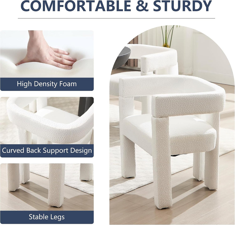 Modern Dining Chair Set of 6 Living Room Chairs,Upholstered Barrel Chair | bo...