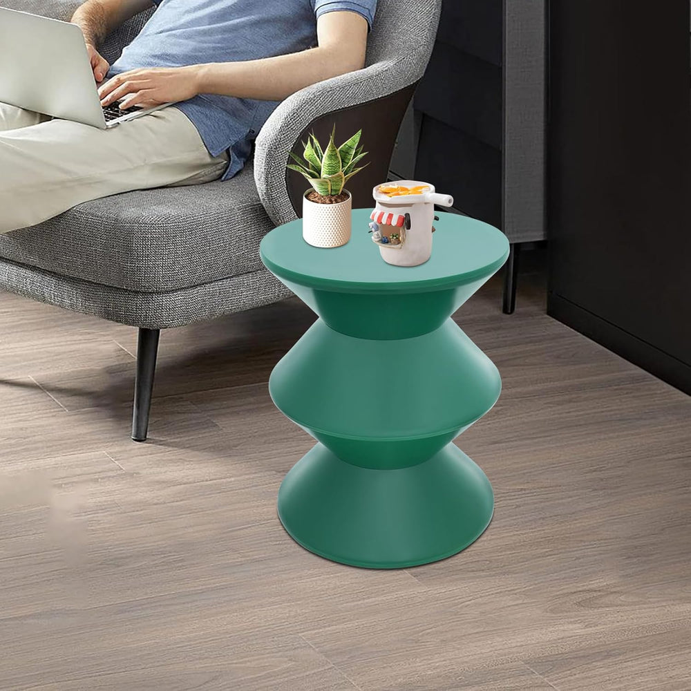Plastic Side Table - Modern Round Multi-Layer End Table for Sofa, Bedroom &am...
