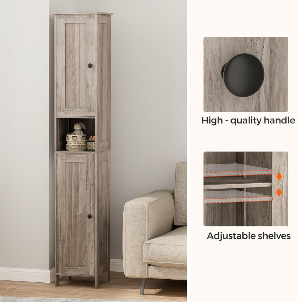 Homleke Tall Bathroom Storage Cabinet with 2 Doors, 67"H Narrow Storage ...