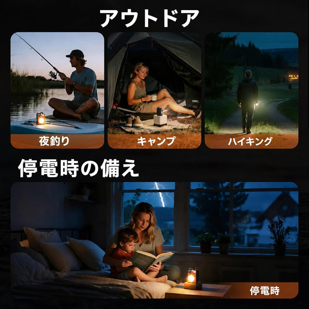 3500LM Portable Rechargeable LED Camping Lanterns, 2-Pack, Orange
