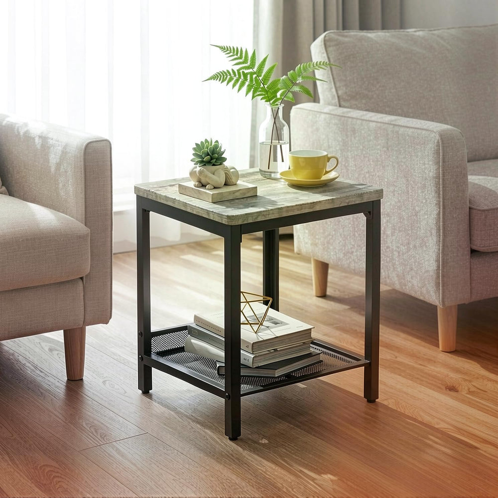 Coffee Table Set of 3,Industrial Coffee Table and 2 End Side Tables,Easy Asse...