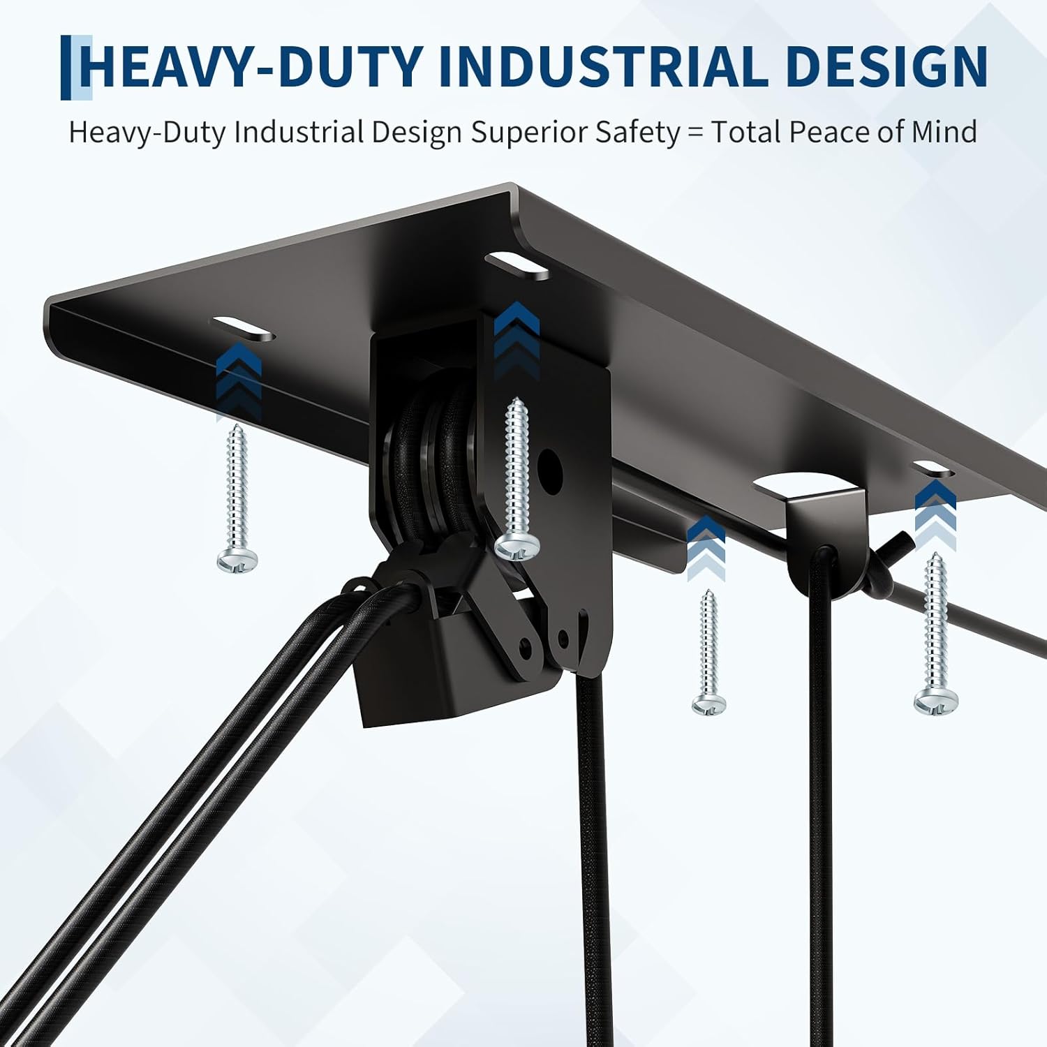 Cargo Box Garage Pulley System, Heavy Duty Ceiling Hoist for Rooftop Cargo Boxes & Large Storage Bins, 150 Lb Capacity, Fits 8–10 ft Garage Ceilings, Adjustable Straps & Dual Anchor Design