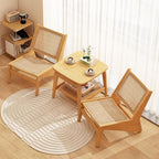 Rattan Accent Chair for Living Room, Mid Century Side Chair, Comfy Bamboo Chairs for Bedroom Reading Room, Wood