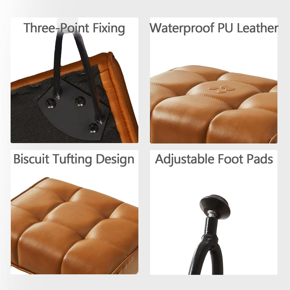 EBENCHICO PU Leather Vanity Stools, Vanity Stool Chairs for Makeup Faux Leath...